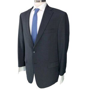Hart Schaffner Marx HSM Sport Coat Mens 44R Charcoal Gray Two Button Single Vent